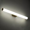 GLOBOSTAR® MABEL 60429 Μοντέρνο Φωτιστικό Τοίχου - Απλίκα Καθρέπτη Μπάνιου LED 12W 1400lm 270° AC 220-240V IP44 Φυσικό Λευκό 4500K - Lumileds SMD Chip & TÜV SÜD Driver - Σατινέ Χρυσό Βούρτσας - Μ60 x Π10 x Υ5cm - 3 Χρόνια Εγγύηση