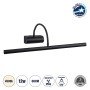 GLOBOSTAR® TROIS 60436 Μοντέρνο Φωτιστικό Τοίχου - Απλίκα Καθρέπτη Μπάνιου LED 12W 1400lm 120° AC 220-240V Αδιάβροχο IP44 Φυσικό Λευκό 4500K - Lumileds SMD Chip & TÜV SÜD Driver - Μαύρο Ματ - Μ60 x Π24 x Υ18cm - 3 Χρόνια Εγγύηση