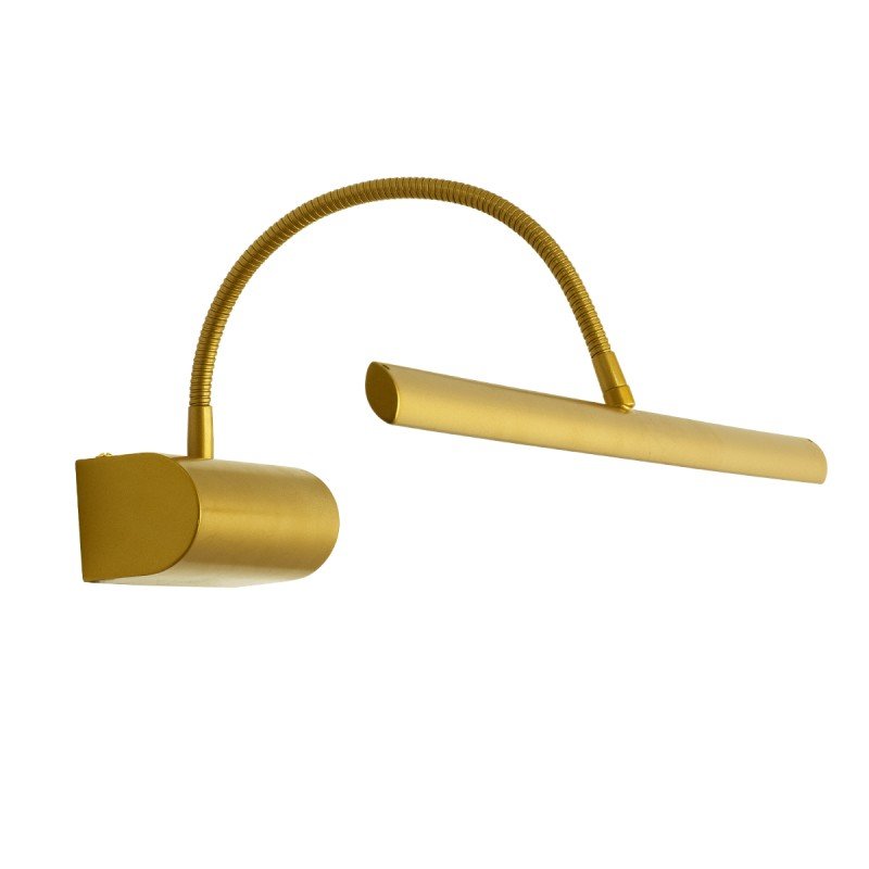 GLOBOSTAR® TROIS 60437 Μοντέρνο Φωτιστικό Τοίχου - Απλίκα Καθρέπτη Μπάνιου LED 12W 1400lm 120° AC 220-240V IP44 Φυσικό Λευκό 4500K - Lumileds SMD Chip & TÜV SÜD Driver - Σατινέ Χρυσό Βούρτσας - Μ60 x Π24 x Υ18cm - 3 Χρόνια Εγγύηση