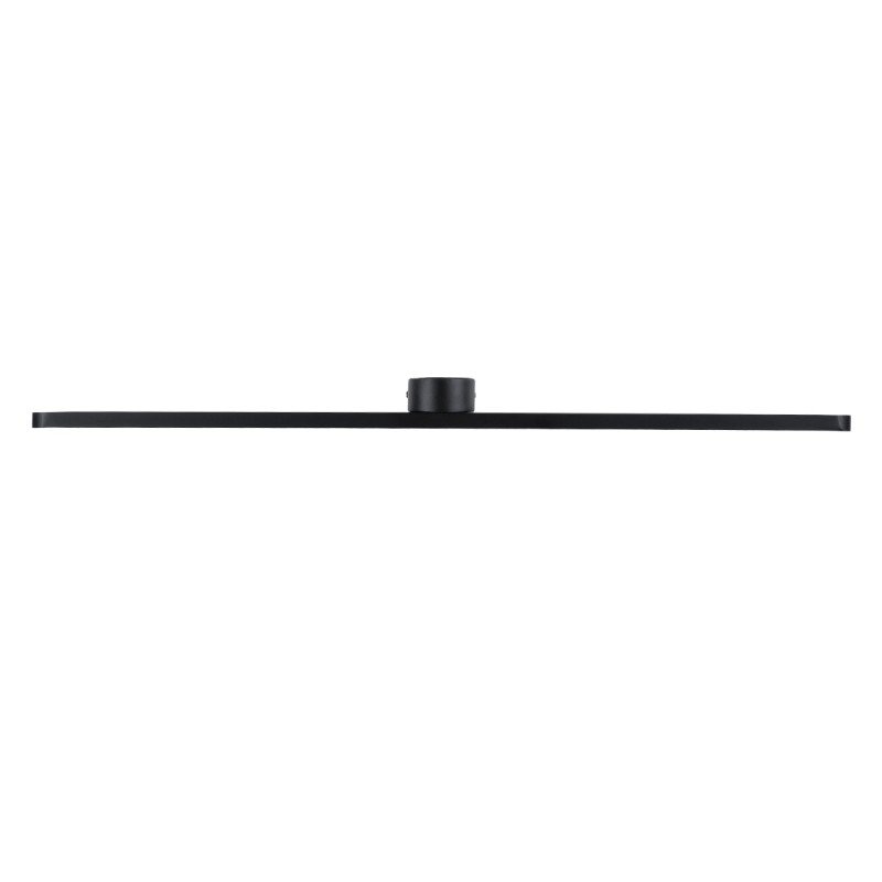 GLOBOSTAR® MEGAN 60448 Μοντέρνο Φωτιστικό Τοίχου - Απλίκα Καθρέπτη Μπάνιου LED 12W 1400lm 120° AC 220-240V IP44 Φυσικό Λευκό 4500K - Lumileds SMD Chip & TÜV SÜD Driver - Μαύρο Ματ - Μ60 x Π12 x Υ4cm - 3 Χρόνια Εγγύηση
