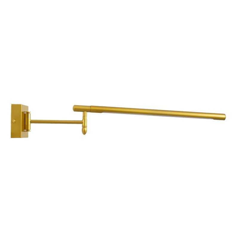 GLOBOSTAR® FRIDA 60459 Μοντέρνο Φωτιστικό Τοίχου - Απλίκα Καθρέπτη Μπάνιου LED 12W 1400lm 120° AC 220-240V IP44 Φυσικό Λευκό 4500K - Lumileds SMD Chip & TÜV SÜD Driver - Χρυσό Βούρτσας - Μ51 x Π25 x Υ10cm - 3 Χρόνια Εγγύηση