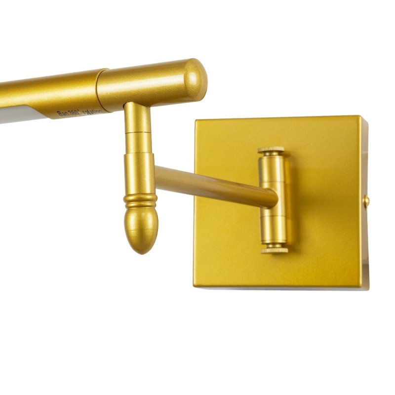 GLOBOSTAR® FRIDA 60459 Μοντέρνο Φωτιστικό Τοίχου - Απλίκα Καθρέπτη Μπάνιου LED 12W 1400lm 120° AC 220-240V IP44 Φυσικό Λευκό 4500K - Lumileds SMD Chip & TÜV SÜD Driver - Χρυσό Βούρτσας - Μ51 x Π25 x Υ10cm - 3 Χρόνια Εγγύηση