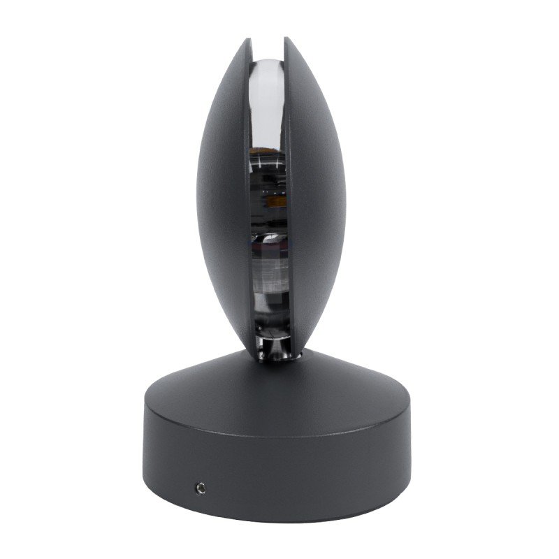 GLOBOSTAR® ZERODA 60597 Μοντέρνο Φωτιστικό Τοίχου - Απλίκα LED 9W 1035lm 3°/360° AC 220-240V Αδιάβροχο IP65 Θερμό Λευκό 2700K - CREE XPE Chip & TÜV SÜD Driver - Γκρι Ανθρακί Ματ - Μ11 x Π10 x Υ16cm - 5 Χρόνια Εγγύηση