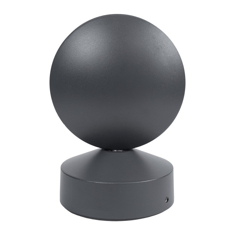 GLOBOSTAR® ZERODA 60597 Μοντέρνο Φωτιστικό Τοίχου - Απλίκα LED 9W 1035lm 3°/360° AC 220-240V Αδιάβροχο IP65 Θερμό Λευκό 2700K - CREE XPE Chip & TÜV SÜD Driver - Γκρι Ανθρακί Ματ - Μ11 x Π10 x Υ16cm - 5 Χρόνια Εγγύηση