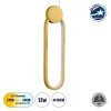 GLOBOSTAR® ILDI 61090 Μοντέρνο Κρεμαστό Φωτιστικό Οροφής LED 12W 1440lm 300° AC 220-240V IP20 Ρυθμιζόμενο Λευκό CCT με On/Off 2700K/4500K/6000K - Lumileds SMD Chip - Χρυσό Βούρτσας - Μ10 x Π2.3 x Υ38cm - 3 Χρόνια Εγγύηση
