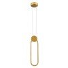 GLOBOSTAR® ILDI 61090 Μοντέρνο Κρεμαστό Φωτιστικό Οροφής LED 12W 1440lm 300° AC 220-240V IP20 Ρυθμιζόμενο Λευκό CCT με On/Off 2700K/4500K/6000K - Lumileds SMD Chip - Χρυσό Βούρτσας - Μ10 x Π2.3 x Υ38cm - 3 Χρόνια Εγγύηση