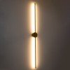 GLOBOSTAR® DIADEM 61334 Μοντέρνο Φωτιστικό Τοίχου - Απλίκα LED 18W 2160lm 120° AC 220-240V IP20 Ρυθμιζόμενο Λευκό CCT με On/Off 2700K/4500K/6000K - Lumileds SMD Chip - Χρυσό Βούρτσας - Μ10 x Π4 x Υ120cm - 3 Χρόνια Εγγύηση