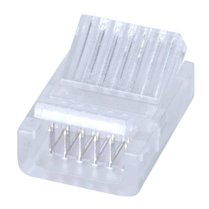 GLOBOSTAR® STRIPCON 70690 Ταχυσύνδεσμος για RGBW+WW Ταινία LED 12mm σε 6 Καλώδια IP20 - Διάφανο - Μ2.1 x Π1.3 x Υ0.7cm