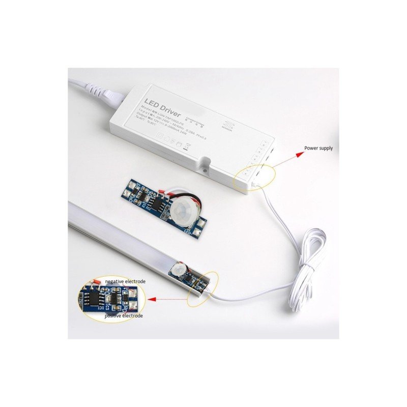 GLOBOSTAR® SENSORA 70692 Ανιχνευτής PIR / Αισθητήρας Κίνησης Ειδικός για Προφίλ Αλουμινίου 180° DC 5-24V 8A 192W Max IP20 - Μ4.3 x Π1 x Υ1.5cm - 2 Χρόνια Εγγύηση