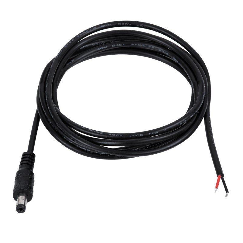 GLOBOSTAR® STRIPDC 70749 Ταχυσύνδεσμος DC Jack 5.5x2.1mm Αρσενικός IP20 - Μαύρο - Μ200 x Π2.1 x Υ2.1cm