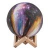 GloboStar® MOON 79617 Επιτραπέζιο Φωτιστικό Πορτατίφ LED 6W 360lm 360° DC 5V IP20 RGB Dimmable Πολύχρωμο Πλαστικό με Μπεζ Ξύλο - Μ20 x Π20 x Υ25cm - 2 Xρόνια Εγγύηση