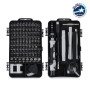 GLOBOSTAR® ELEKIT 79996 Ολοκληρωμένο Mini DIY ΚΙΤ με 115 Μικροεργαλεία σε 1 Βαλιτσάκι για Επισκευές Κινητών Τηλεφώνων, Laptop, Οπτικών & κλπ Μικροεπισκευών - Μαύρο & Λευκό - Μ15.5 x Π10 x Υ5cm