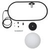 GLOBOSTAR® HAMBURG 00591 Μοντέρνο Κρεμαστό Φωτιστικό Οροφής με Ντουί 1 x E14 AC 220-240V IP20 - Μαύρο & Λευκό - Μ25 x Π20 x Υ50cm