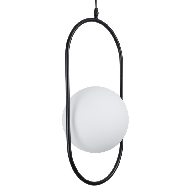 GLOBOSTAR® HAMBURG 00591 Μοντέρνο Κρεμαστό Φωτιστικό Οροφής με Ντουί 1 x E14 AC 220-240V IP20 - Μαύρο & Λευκό - Μ25 x Π20 x Υ50cm