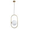GLOBOSTAR® HAMBURG 00592 Μοντέρνο Κρεμαστό Φωτιστικό Οροφής με Ντουί 1 x E14 AC 220-240V IP20 - Χρυσό & Λευκό - Μ25 x Π20 x Υ50cm