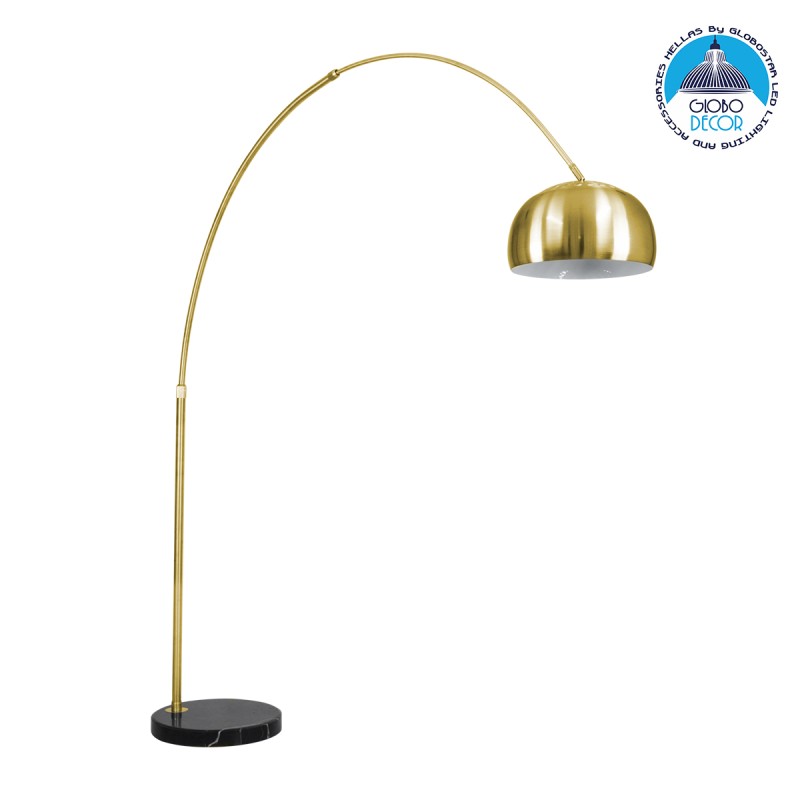GLOBOSTAR® PRAGUE 00992 Μοντέρνο Επιδαπέδιο Φωτιστικό με Ντουί 1 x E27 AC 220-240V IP20 - Χρυσό Βούρτσας - Μ210 x Π45 x Υ220cm