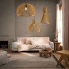 GLOBOSTAR® SCANDINAVIA 01701 Boho Κρεμαστό Φωτιστικό Οροφής με Ντουί 1 x E27 AC 220-240V IP20 - Μπεζ - Μ45 x Π45 x Υ45cm