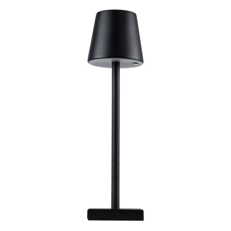 GLOBOSTAR® NEGA 60473 Μοντέρνο Επιτραπέζιο Φωτιστικό LED 2.2W 154lm 360° DC 5V με USB με Επαναφορτιζόμενη Μπαταρία Li-ion 3.7V 4000mAh IP20 Θερμό Λευκό 2700K με Αφή Dimmable - Lumileds SMD Chip - Μαύρο - Μ10 x Π10 x Υ39cm - 2 Χρόνια Εγγύηση