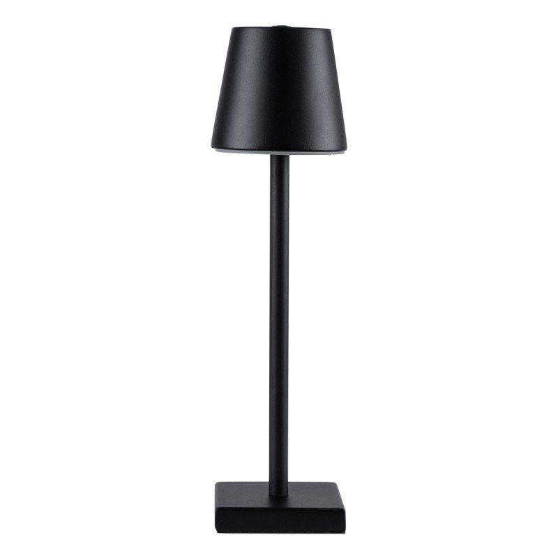 GLOBOSTAR® NEGA 60473 Μοντέρνο Επιτραπέζιο Φωτιστικό LED 2.2W 154lm 360° DC 5V με USB με Επαναφορτιζόμενη Μπαταρία Li-ion 3.7V 4000mAh IP20 Θερμό Λευκό 2700K με Αφή Dimmable - Lumileds SMD Chip - Μαύρο - Μ10 x Π10 x Υ39cm - 2 Χρόνια Εγγύηση