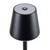 GLOBOSTAR® NEGA 60473 Μοντέρνο Επιτραπέζιο Φωτιστικό LED 2.2W 154lm 360° DC 5V με USB με Επαναφορτιζόμενη Μπαταρία Li-ion 3.7V 4000mAh IP20 Θερμό Λευκό 2700K με Αφή Dimmable - Lumileds SMD Chip - Μαύρο - Μ10 x Π10 x Υ39cm - 2 Χρόνια Εγγύηση