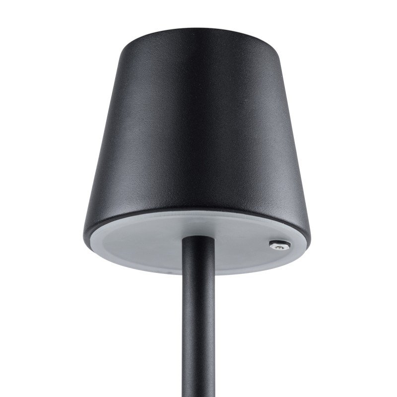 GLOBOSTAR® NEGA 60473 Μοντέρνο Επιτραπέζιο Φωτιστικό LED 2.2W 154lm 360° DC 5V με USB με Επαναφορτιζόμενη Μπαταρία Li-ion 3.7V 4000mAh IP20 Θερμό Λευκό 2700K με Αφή Dimmable - Lumileds SMD Chip - Μαύρο - Μ10 x Π10 x Υ39cm - 2 Χρόνια Εγγύηση