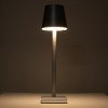 GLOBOSTAR® NEGA 60476 Μοντέρνο Επιτραπέζιο Φωτιστικό LED 2.2W 154lm 360° DC 5V με USB με Επαναφορτιζόμενη Μπαταρία Li-ion 3.7V 4000mAh IP20 Θερμό Λευκό 2700K με Αφή Dimmable - Lumileds SMD Chip - Ασημί - Μ10 x Π10 x Υ39cm - 2 Χρόνια Εγγύηση