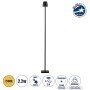 GLOBOSTAR® NEGA 60477 Μοντέρνο Επιδαπέδιο Φωτιστικό LED 2.2W 154lm 360° DC 5V με USB 2.0 με Επαναφορτιζόμενη Μπαταρία Li-ion 3.7V 4000mAh IP44 Θερμό Λευκό 2700K με Αφή Dimmable - Lumileds SMD Chip - Μαύρο - Μ10 x Π10 x Υ135cm - 2 Χρόνια Εγγύηση