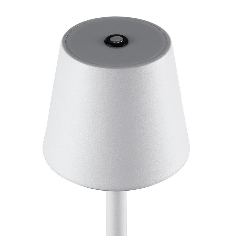 GLOBOSTAR® NEGA 60478 Μοντέρνο Επιδαπέδιο Φωτιστικό LED 2.2W 154lm 360° DC 5V με USB 2.0 με Επαναφορτιζόμενη Μπαταρία Li-ion 3.7V 4000mAh IP44 Θερμό Λευκό 2700K με Αφή Dimmable - Lumileds SMD Chip - Λευκό - Μ10 x Π10 x Υ135cm - 2 Χρόνια Εγγύηση