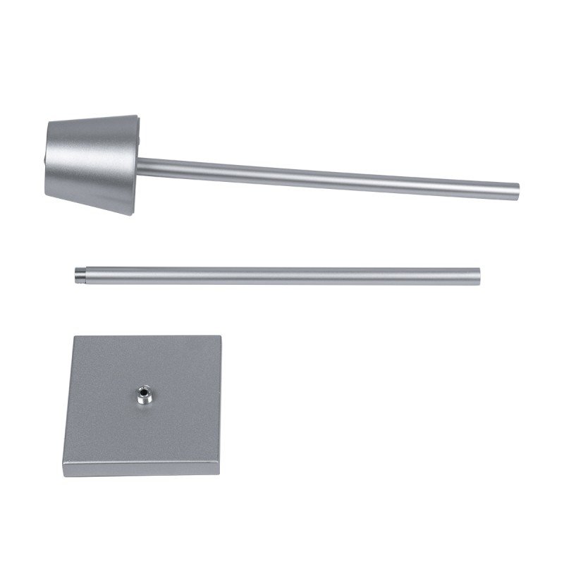 GLOBOSTAR® NEGA 60480 Μοντέρνο Επιδαπέδιο Φωτιστικό LED 2.2W 154lm 360° DC 5V με USB 2.0 με Επαναφορτιζόμενη Μπαταρία Li-ion 3.7V 4000mAh IP44 Θερμό Λευκό 2700K με Αφή Dimmable - Lumileds SMD Chip - Ασημί - Μ10 x Π10 x Υ135cm - 2 Χρόνια Εγγύηση