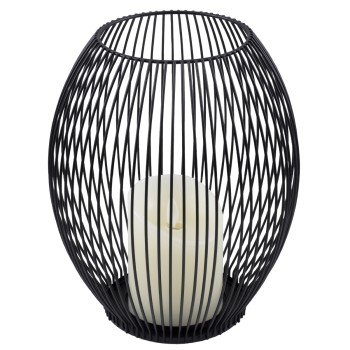 GloboStar® CANDLE 76497 Διακοσμητικό Realistic Κερί με LED Εφέ Κινούμενης Φλόγας - Μπαταρίας 2 x AA (Δεν Συμπεριλαμβάνονται) & Ασύρματο Χειριστήριο IR Θερμό Λευκό 2700K Dimmable Μαύρο Φ19 x Υ24cm