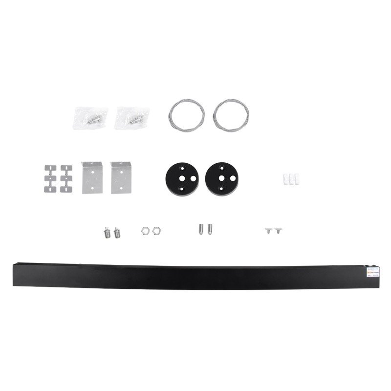 GLOBOSTAR® FELIX 61028-S Μοντέρνο Φωτιστικό Οροφής LED 54W 6500lm 120° AC 220-240V IP20 Ρυθμιζόμενο Λευκό CCT με Χειριστήριο από 2700K έως 6000K Dimmable - Lumileds SMD Chip - Μαύρο Ματ - Μ120 x Π3.5 x Υ7cm - 3 Χρόνια Εγγύηση