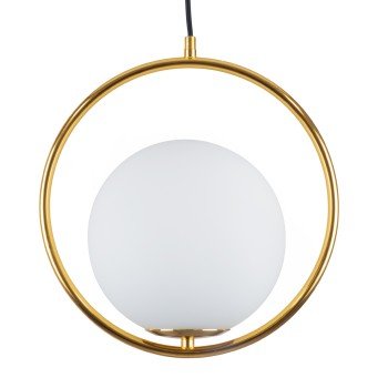 GLOBOSTAR® MADRID 00932 Μοντέρνο Κρεμαστό Φωτιστικό Οροφής με Ντουί 1 x E27 AC 220-240V IP20 - Χρυσό & Λευκό - Μ30 x Π20 x Υ30cm