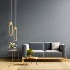 GLOBOSTAR® ILDI 61090 Μοντέρνο Κρεμαστό Φωτιστικό Οροφής LED 12W 1440lm 300° AC 220-240V IP20 Ρυθμιζόμενο Λευκό CCT με On/Off 2700K/4500K/6000K - Lumileds SMD Chip - Χρυσό Βούρτσας - Μ10 x Π2.3 x Υ38cm - 3 Χρόνια Εγγύηση