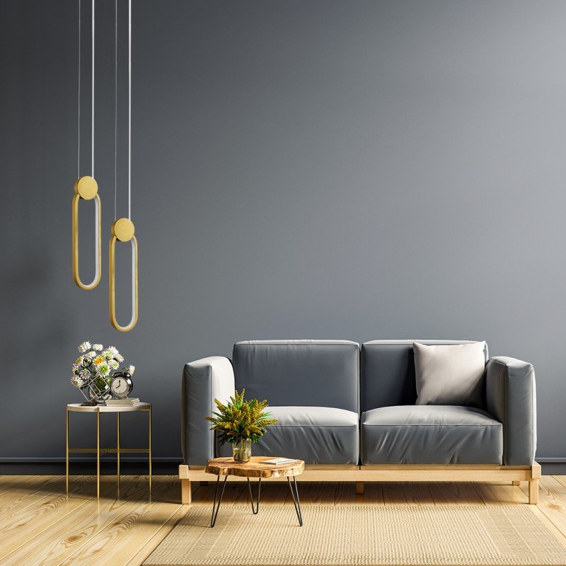 GLOBOSTAR® ILDI 61090 Μοντέρνο Κρεμαστό Φωτιστικό Οροφής LED 12W 1440lm 300° AC 220-240V IP20 Ρυθμιζόμενο Λευκό CCT με On/Off 2700K/4500K/6000K - Lumileds SMD Chip - Χρυσό Βούρτσας - Μ10 x Π2.3 x Υ38cm - 3 Χρόνια Εγγύηση