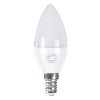 GLOBOSTAR® CANDLE 60000 Λάμπα Κεράκι E14 C37 LED 4W 400lm 260° AC 220-240V IP20 Ψυχρό Λευκό 6000K - Lumileds SMD Chip - Λευκό Γαλακτερό - Μ3.7 x Π3.7 x Υ10cm - 3 Χρόνια Εγγύηση