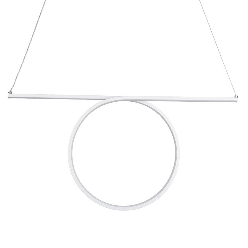 GLOBOSTAR® ROME 61295 Μοντέρνο Κρεμαστό Φωτιστικό Οροφής LED 24W 2640lm 200° AC 220-240V IP20 Ρυθμιζόμενο Λευκό CCT με On/Off 2700K/4500K/6000K - Lumileds SMD Chip - Λευκό Ματ - Μ65.5 x Π4 x Υ33cm - 3 Χρόνια Εγγύηση