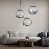 GLOBOSTAR® DIXAR 01464 Μοντέρνο Κρεμαστό Φωτιστικό Οροφής με Ντουί 1 x E27 AC 220-240V IP20 -Ασημί - Μ36 x Π36 x Υ45cm