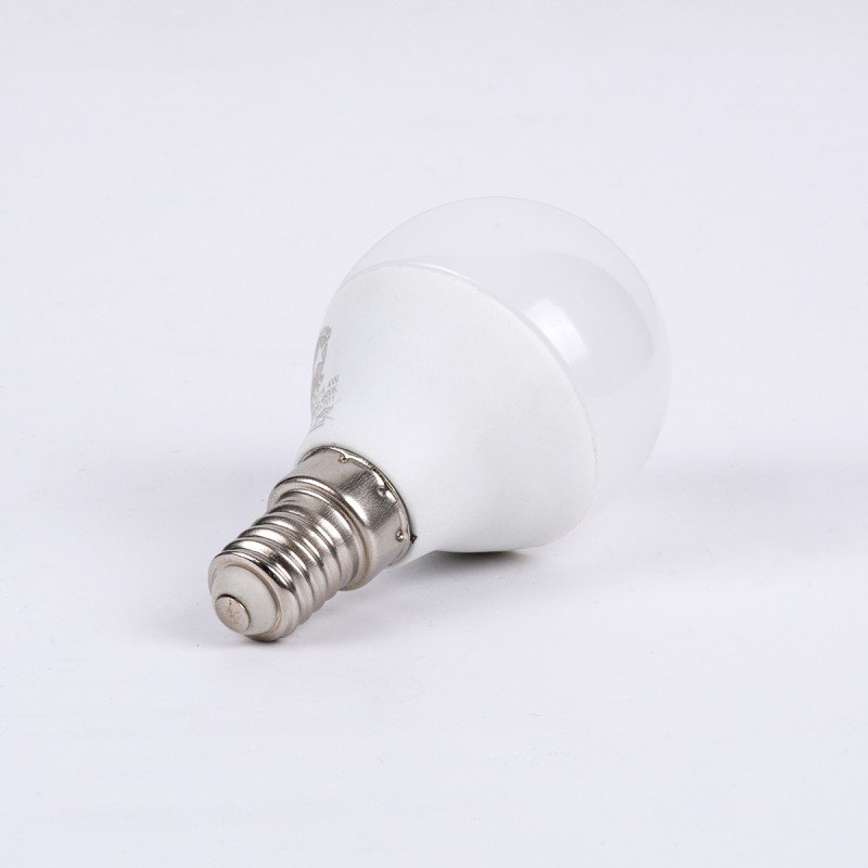GLOBOSTAR® SPHERE 60015 Λάμπα E14 G45 LED 6W 600lm 260° AC 220-240V IP20 Ψυχρό Λευκό 6000K - Lumileds SMD Chip - Λευκό Γαλακτερό - Μ4.5 x Π4.5 x Υ7.8cm - 3 Χρόνια Εγγύηση