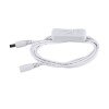 GLOBOSTAR® STRIPDC 70681 Ταχυσύνδεσμος DC Jack 5.5x2.1mm Θηλυκός σε Αρσενικό με Διακόπτη On/Off IP20 - Λευκό - Μ185 x Π1.9 x Υ1.5cm