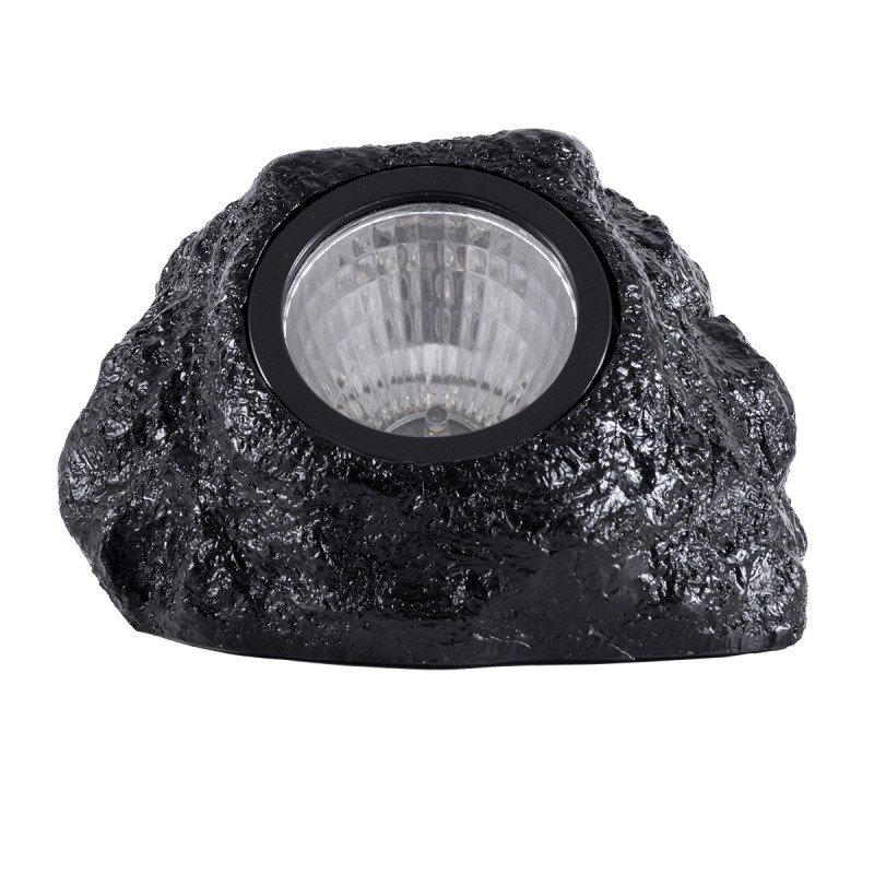 GLOBOSTAR® ROCHLIGHT 71509 Διακοσμητικό Φωτιστικό Κήπου LED 1W 40lm 120° DC 5V με Φωτοβολταϊκό Panel 5V 0.1W & Επαναφορτιζόμενη Μπαταρία Li-ion 3.2V 600mAh Αδιάβροχο IP65 Θερμό Λευκό 2700K - Μ15 x Π12 x Υ10cm - 2 Χρόνια Εγγύηση