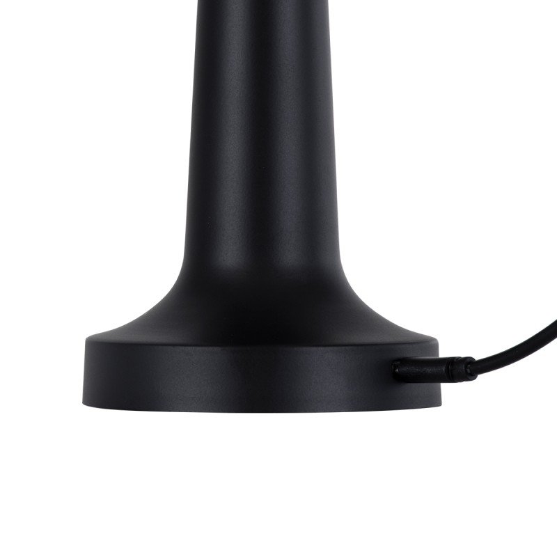 GloboStar® NANNA 76472 Επαναφορτιζόμενο Επιτραπέζιο Φωτιστικό Πορτατίφ LED 1.5W 105lm 120° DC 5V IP44 CCT Ultra Θερμό 1500K - Φυσικό Λευκό 4500K - Ψυχρό Λευκό 6000K Dimmable Μαύρο & Λευκό Πλαστικό - Μ9 x Π9 x Υ21cm - 2 Χρόνια Εγγύηση