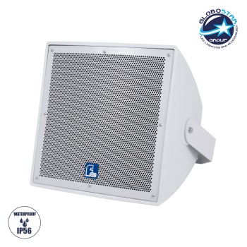 GLOBOSTAR® FDB LT212T 98009 Επιτοίχιο Παθητικό Ηχείο Εγκαταστάσεων με Μετασχηματιστή 100V & 8Ω - 300W RMS (1200W Peak) - 1 x 12" Inches LF & 1 x 1.7" Inches HF - Αδιάβροχο IP56 - Λευκό - Μ40.7 x Π37.8 x Υ41.1cm - 2 Χρόνια Εγγύηση