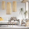 GLOBOSTAR® CALERO 01711 Boho Κρεμαστό Φωτιστικό Οροφής με Ντουί 1 x E27 AC 220-240V IP20 - Μπεζ - Μ30 x Π30 x Υ70cm