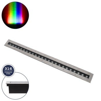 GLOBOSTAR® UNDERGROUNDREMVI 90195 Χωνευτή Μπάρα Φωτισμού Wall Washer LED 24W 2040lm 10° DC 24V Αδιάβροχο IP68 Πολύχρωμο RGBW Dimmable DMX512 - Bridgelux SMD Chip - Ανοξείδωτο Ατσάλι SS316 - Μ100 x Π9 x Υ7.2cm / Q98.2 x 7.6cm - 3 Χρόνια Εγγύηση GLOBOSTAR® UNDERGROUNDREMVI 90195 Χωνευτή Μπάρα Φωτισμού Wall Washer LED 24W 2040lm 10° DC 24V Αδιάβροχο IP68 Πολύχρωμο RGBW Dimmable DMX512 - Bridgelux SMD Chip - Ανοξείδωτο Ατσάλι SS316 - Μ100 x Π9 x Υ7.2cm / Q98.2 x 7.6cm - 3 Χρόνια Εγγύηση