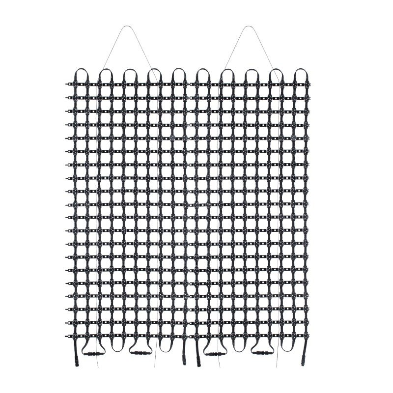 GloboStar® 90143 Digital Pixel Addressable Facade Soft Net Panel - Ψηφιακό Εύκαμπτο Δίχτυ Πάνελ Πρόσοψης Κτιρίων LED SMD 3535 300W/m2 400LED/m2 400PIXEL/m2 SPI/TTL Protocol IC UCS512B 18000lm/m2 120° DC 12V IP67 RGB - Μαύρο Σώμα - Μ100 x Π100 x Υ1.7cm