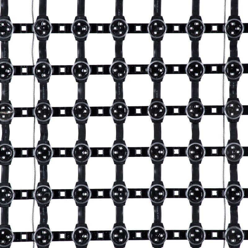 GloboStar® 90143 Digital Pixel Addressable Facade Soft Net Panel - Ψηφιακό Εύκαμπτο Δίχτυ Πάνελ Πρόσοψης Κτιρίων LED SMD 3535 300W/m2 400LED/m2 400PIXEL/m2 SPI/TTL Protocol IC UCS512B 18000lm/m2 120° DC 12V IP67 RGB - Μαύρο Σώμα - Μ100 x Π100 x Υ1.7cm