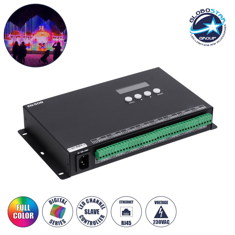 GLOBOSTAR® SEEKWAY-EN508 90144 Επαγγελματικός Ψηφιακός Controller SPI/TTL Pixel Online Full Color ARTNET - 3 Χρόνια Εγγύηση