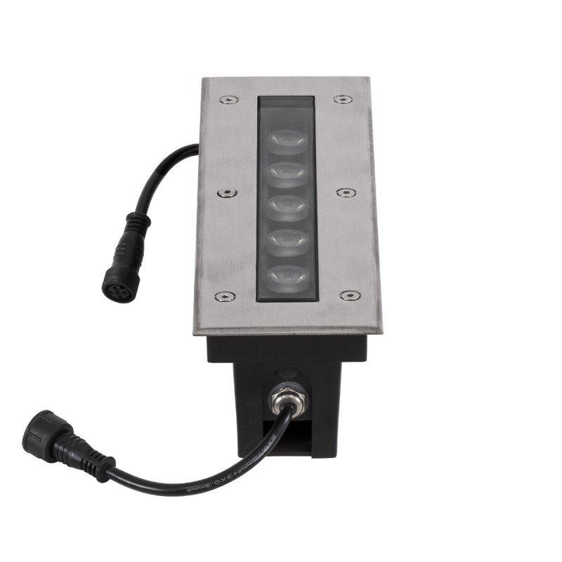 GLOBOSTAR® UNDERGROUNDREMVI 90191 Χωνευτή Μπάρα Φωτισμού Wall Washer LED 9W 765lm 10° DC 24V Αδιάβροχο IP68 Πολύχρωμο RGBW Dimmable DMX512 - Bridgelux SMD Chip - Ανοξείδωτο Ατσάλι SS316 - Μ30 x Π9 x Υ8.5cm / Q28.5 x 7.5cm - 3 Χρόνια Εγγύηση