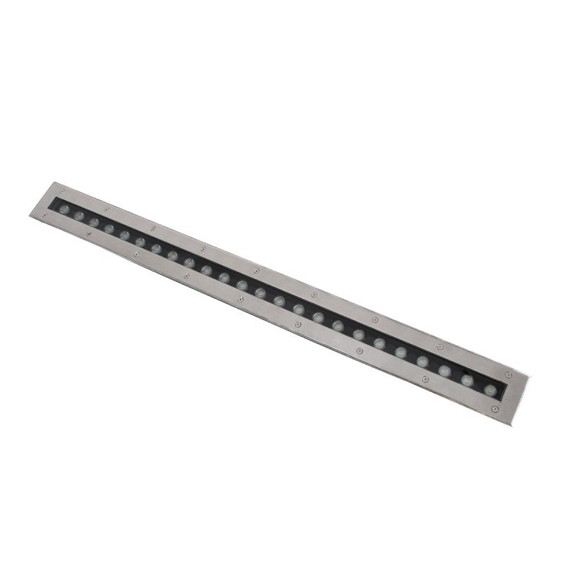 GLOBOSTAR® UNDERGROUNDREMVI 90195 Χωνευτή Μπάρα Φωτισμού Wall Washer LED 24W 2040lm 10° DC 24V Αδιάβροχο IP68 Πολύχρωμο RGBW Dimmable DMX512 - Bridgelux SMD Chip - Ανοξείδωτο Ατσάλι SS316 - Μ100 x Π9 x Υ7.2cm / Q98.2 x 7.6cm - 3 Χρόνια Εγγύηση