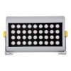 GLOBOSTAR® FLOODHENA 90445 Προβολέας Σποτ Wall Washer LED 36W 3060lm 30° AC 220-240V Αδιάβροχο IP67 Ultra Θερμό Λευκό 2200K - Bridgelux SMD Chip - Γκρι Ανθρακί - Μ30 x Π6 x Υ17cm - 3 Χρόνια Εγγύηση